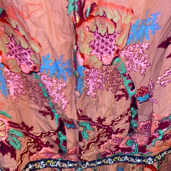 Anthropologie Floral Maxi Dress - Pink and Blue - Picture 14 of 14